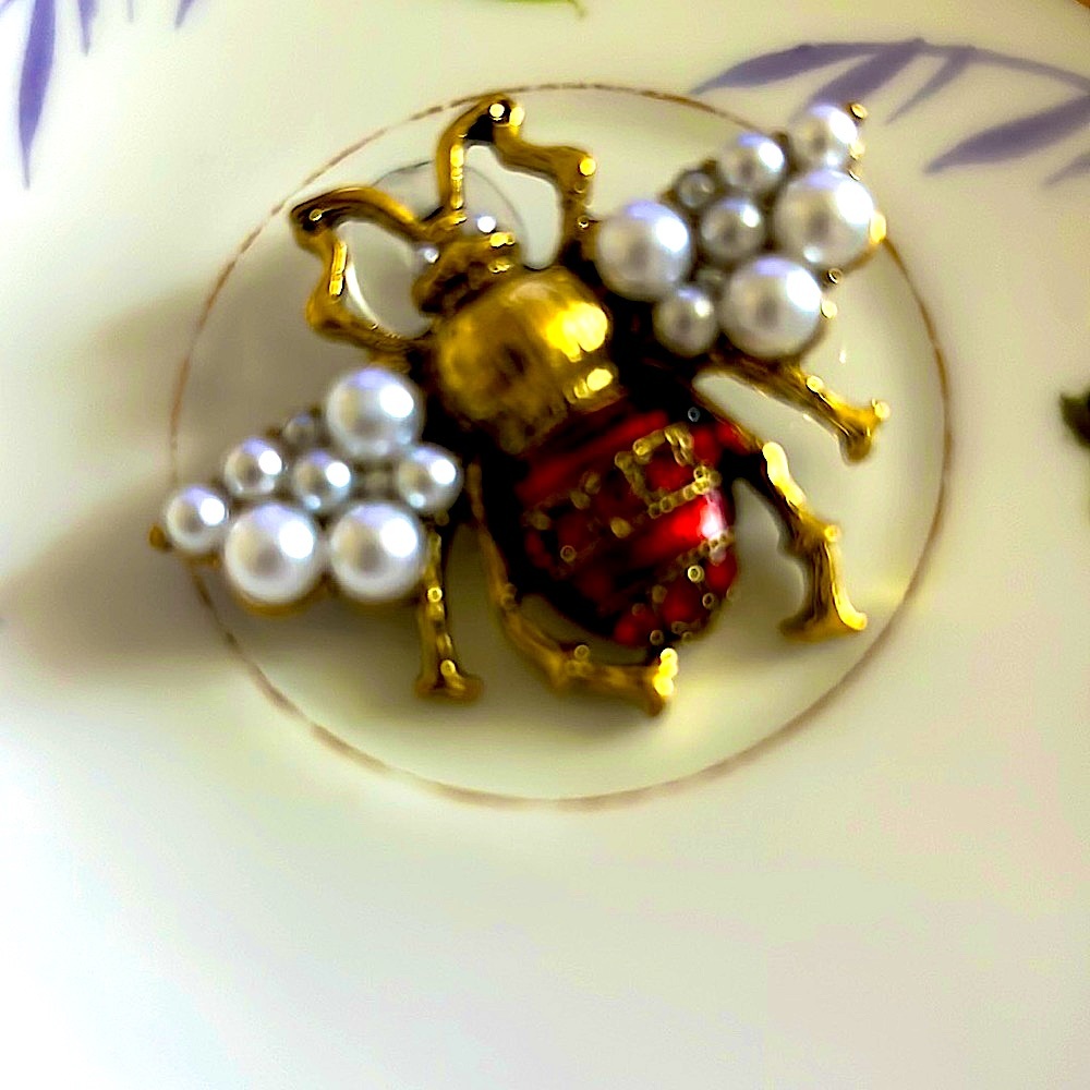 Croc bling jewelry for croc  jeweled Bee faux pearl and gold